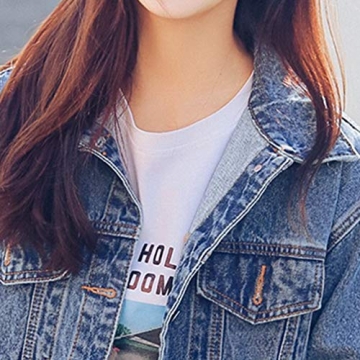 Saukiee Oversized Distressed Denim Jacket for Everyday Wear