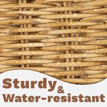 myHomeBody Wicker Basket with 3 Compartments for Organizing