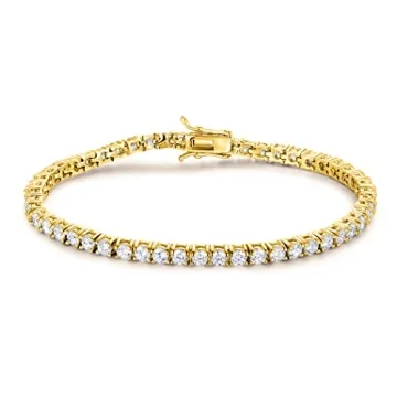 Gemsme 18K Gold Plated Tennis Bracelet for Women and Men