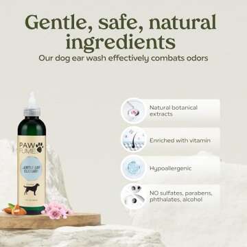 Pawfume Gentle Ear Cleaner for Dogs – Natural Dog Ear Cleaner Solution – Ear Wax Cleaner for Dogs Ear Treatment for Dogs – Dog Ear Wash Ear Cleaning Solution for Dogs – Dog Ear Wash Cleaner