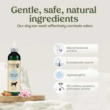 Pawfume Gentle Ear Cleaner for Dogs – Natural Dog Ear Cleaner Solution – Ear Wax Cleaner for Dogs Ear Treatment for Dogs – Dog Ear Wash Ear Cleaning Solution for Dogs – Dog Ear Wash Cleaner