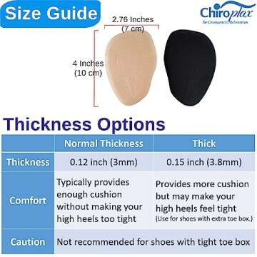 Chiroplax High Heel Pads Cushions Inserts (4 Pairs) Ball of Foot Metatarsal Forefoot Pain Relief Ant...