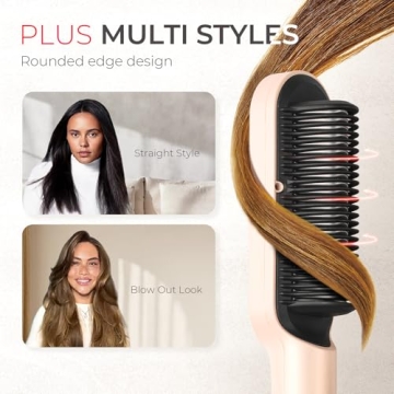 TYMO Ring Plus Ionic Hair Straightener Brush for Women