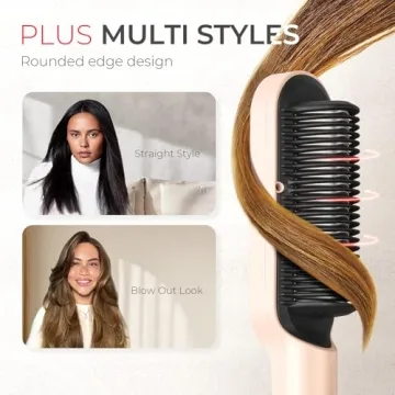 TYMO Ring Plus Ionic Hair Straightener Brush for Women
