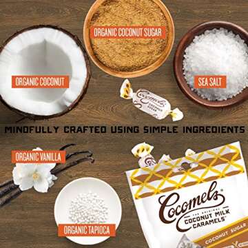 Cocomels Coconut Milk Caramels With Coconut Sugar, Organic Candy, Dairy Free, Sugar Free, Vegan, Gluten Free, Non-GMO, No Cane Sugar, No High Fructose Corn Syrup, Kosher, Plant Based, (1Pack)