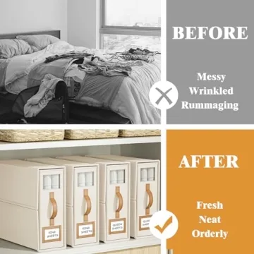 BigPonPon Linen Closet Organizers for King and Queen Sizes