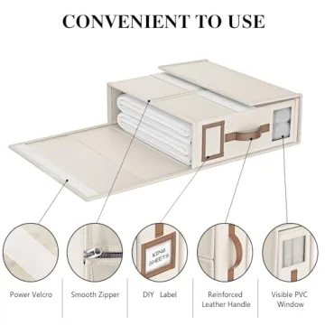 BigPonPon Linen Closet Organizers for King and Queen Sizes