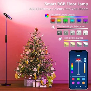 Keepsmile Smart RGB LED Floor Lamp with Remote