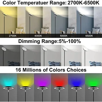 Keepsmile Smart RGB LED Floor Lamp with Remote