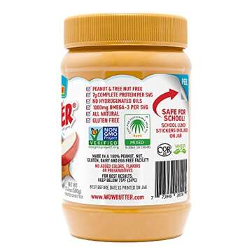 Wowbutter Natural Peanut Free Creamy Spread 1.1lb Jar