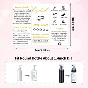 50 Pcs Lash Shampoo Bottle Brushes Set for Eyelash Care