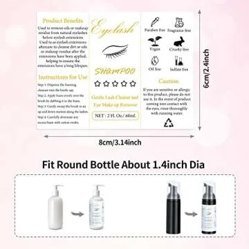 50 Pcs Lash Shampoo Bottle Brushes Set for Eyelash Care