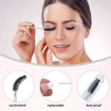 50 Pcs Lash Shampoo Bottle Brushes Set for Eyelash Care