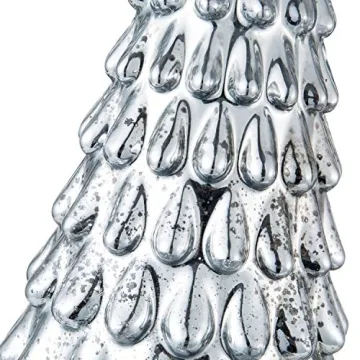 Diamond Star Mercury Glass Christmas Tree Decoration - 10" Silver