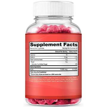 Biotin Gummies for Hair Growth | Max Strength Biotin 10000mcg Prevents Thinning and Loss | Chewable ...