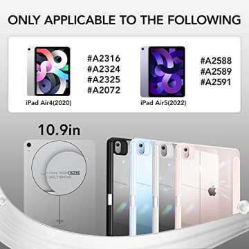 Marasone iPad Air 5th Gen Case 2022 / iPad Air 4th Gen Case 2020 10.9/11 Inch-Ai case-Unisex TPU Hard Shell Tablet Case with Tri-Fold Design and Anti-Fingerprint Feature Ultra-Thin Design.