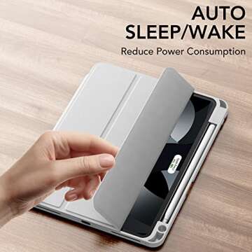 Marasone iPad Air 5th Gen Case 2022 / iPad Air 4th Gen Case 2020 10.9/11 Inch-Ai case-Unisex TPU Hard Shell Tablet Case with Tri-Fold Design and Anti-Fingerprint Feature Ultra-Thin Design.