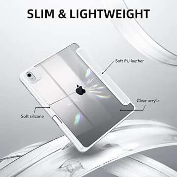 Marasone iPad Air 5th Gen Case 2022 / iPad Air 4th Gen Case 2020 10.9/11 Inch-Ai case-Unisex TPU Hard Shell Tablet Case with Tri-Fold Design and Anti-Fingerprint Feature Ultra-Thin Design.