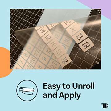 12" x 300' Roll of Clear Transfer Tape for Vinyl, Made in America, Premium-Grade Vinyl Transfer Tape for Cricut Crafts, Decals, and Letters