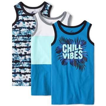 The Children's Place Sleeveless Fashion Tank Top - Boys Tropical 3pk - XL