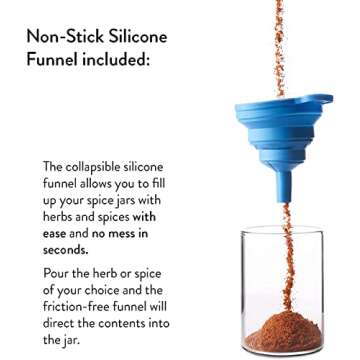 Stylvio 12 Pcs 2.5oz Spice Jars with Bamboo Lids, Airtight Seasoning Containers with 152 Pre-printed Minimalistic Spice Labels,12 Black Chalkboard Labels, Erasable Liquid Chalk Pen and Spice Funnel