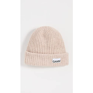 Ganni Women's Rib Knit Beanie in Brazilian Sand