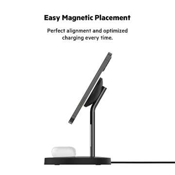 Belkin MagSafe 2-in-1 Wireless Charging Stand for Apple iPhone 16, iPhone 15, iPhone 14, & iPhone 13 Series & AirPods - MagSafe Fast Charging Station for Multiple Devices - Black