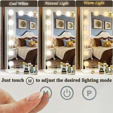 FENNIO Hollywood Vanity Mirror with Lights 32x24.5 Large Lighted Mirror Makeup Mirror with 18 Dimmable LED Bulbs and 10X Magnification 3Color Lighting USB Charging Port for Vanity Desk Tabletop