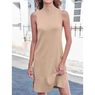 Chang Yun Women's Stylish Sleeveless Turtleneck Dresses