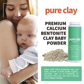 Bentonite Clay Baby Powder for Sensitive Skin - Food Grade & Talc-Free