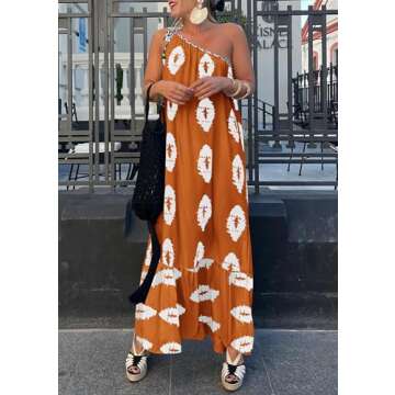 Stylish One Shoulder Maxi Dress for Women - PRETTYGARDEN