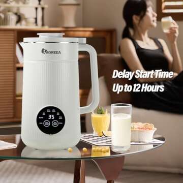 IAGREEA Automatic Nut Milk Maker, 35 oz Homemade Almond, Oat, Soy, Plant-Based Milk and Dairy Free Beverages, Almond Maker with 2 Hours Heat Preservation,10 Blade Design, Keep Warm, Self-Cleaning