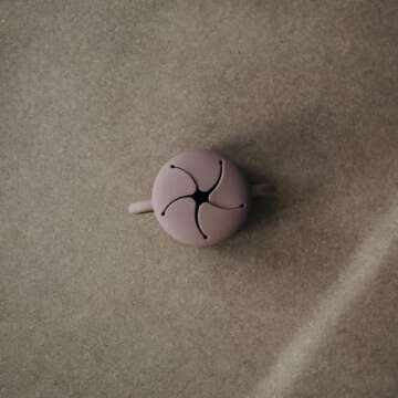 mushie Silicone Snack Cup | Spill Proof Food Container for Toddler and Baby (Cloudy Mauve)