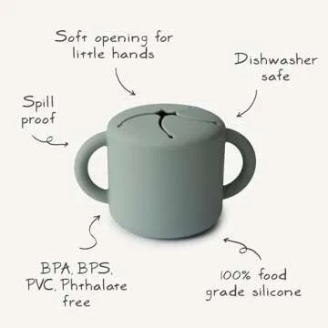 mushie Silicone Snack Cup | Spill Proof Food Container for Toddler and Baby (Cloudy Mauve)