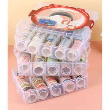 Washi Tape Organizer with Adjustable Compartments
