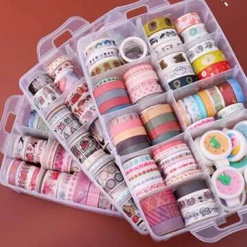 Washi Tape Organizer with Adjustable Compartments