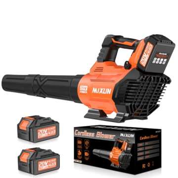Leaf Blower Cordless - 580CFM/160MPH Electric Leaf Blower, 2 X 4.0Ah Battery and Charger with 3 Spee...