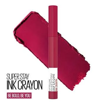 Maybelline Super Stay Ink Crayon Matte Longwear Lipstick Makeup, 120 Be Bold, Be You, 0.04 oz
