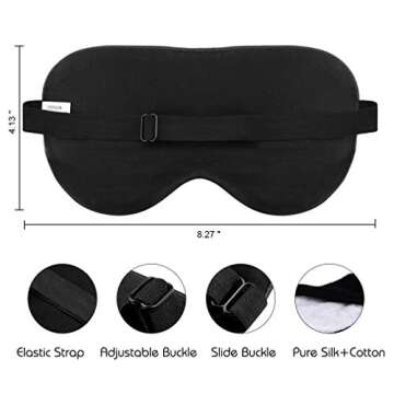 Sleep Mask, Silk Eye Mask Super Smooth Sleeping Mask by JAZZZNAP