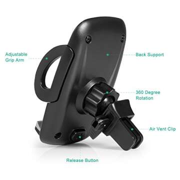 Amoner Car Phone Mount: Adjustable Air Vent Holder for Devices