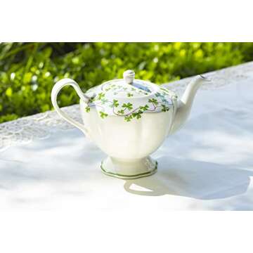 Grace Teaware Shamrock Fine Porcelain Teapot 32oz Capacity Multicolor