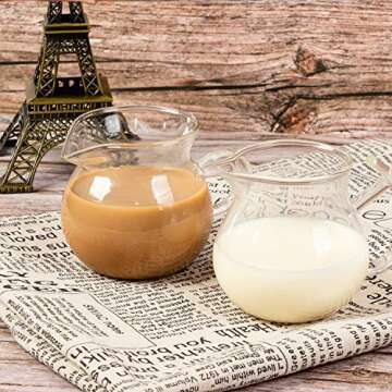 Elite Clear Glass Creamer Pitcher for Tea and Coffee