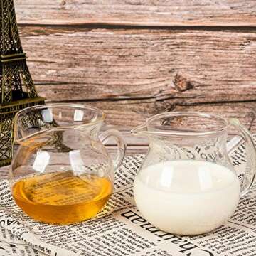 Elite Clear Glass Creamer Pitcher for Tea and Coffee