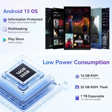 10 Inch Android 15 Tablet with High Performance and Expandable Storage