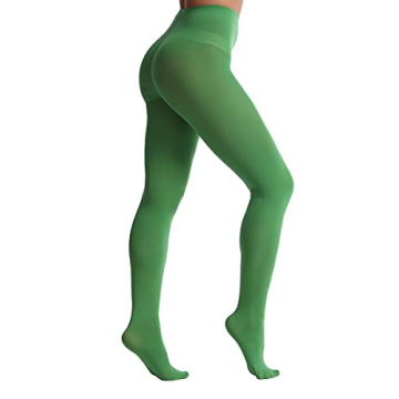 Soft Opaque Tights for Women - Clover Green 80 Den