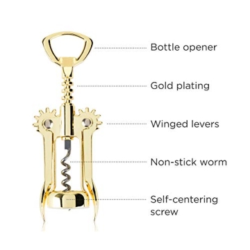 Viski Winged Gold Wine Opener - Elegance Meets Ease