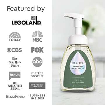 Puracy Foaming Hand Soap - Plant-Powered Natural Hand Soap As Seen on TikTok, Non-Toxic, Sulfate-Free Liquid Soap, Moisturizing Foam Handwash Liquid (Cucumber & Mint, 12 fl oz, 3-Pack)