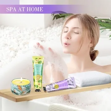 Gift Baskets for Women: Unique Candles & Hand Cream Lotion Gifts Set, Christmas Gifts for Women, Relaxing Spa Holiday Gift Set, Personalized Birthday Gift for Mom Wife Coworkers Nurse Friends Teacher