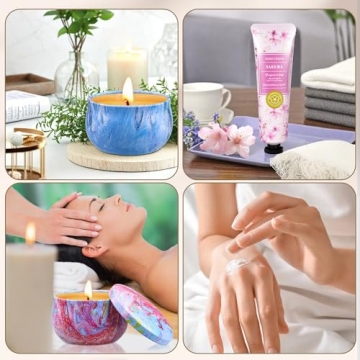 Gift Baskets for Women: Unique Candles & Hand Cream Lotion Gifts Set, Christmas Gifts for Women, Relaxing Spa Holiday Gift Set, Personalized Birthday Gift for Mom Wife Coworkers Nurse Friends Teacher
