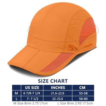 GADIEMKENSD Hats for Women Running Cap Summer Sun Hat Dri Fit Workout Cooling Hats Hat Hiking for Golf Hiking Outdoor Camping Gym Tennis Travel Cycling Horse Fishing Walking Orange M